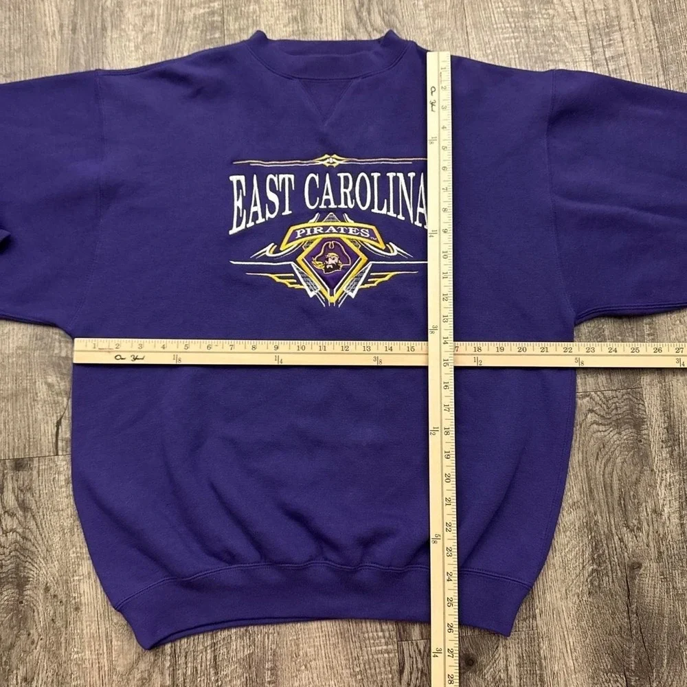 Vintage East Carolina Pirates Embroidered Crewneck Sweatshirt College Sz M - Picture 3 of 5
